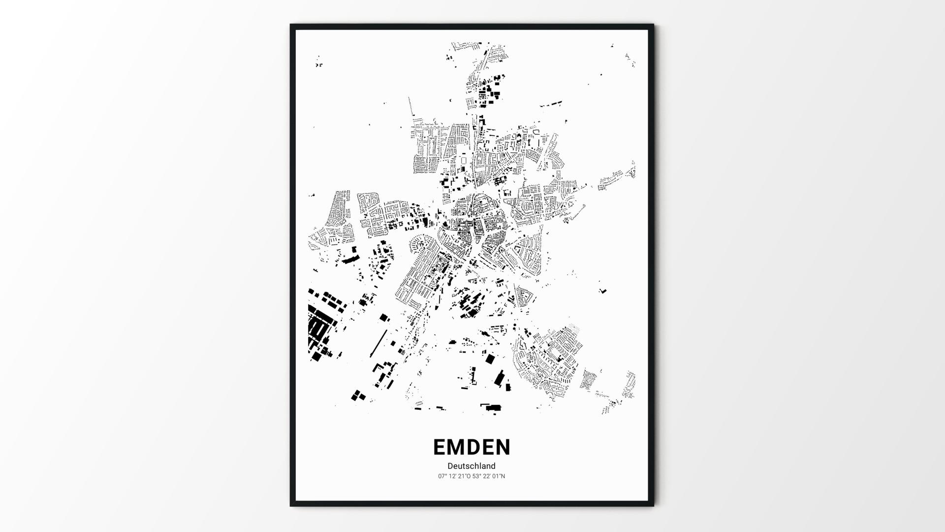 Cartida Schwarzplan Von Emden Niedersachsen Deutschland