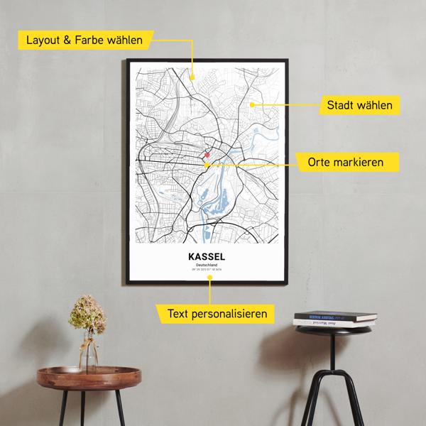 Stadtkarte von Kassel erstellt auf Cartida