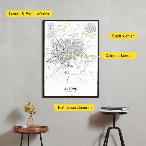 Stadtkarte von Aleppo erstellt auf Cartida