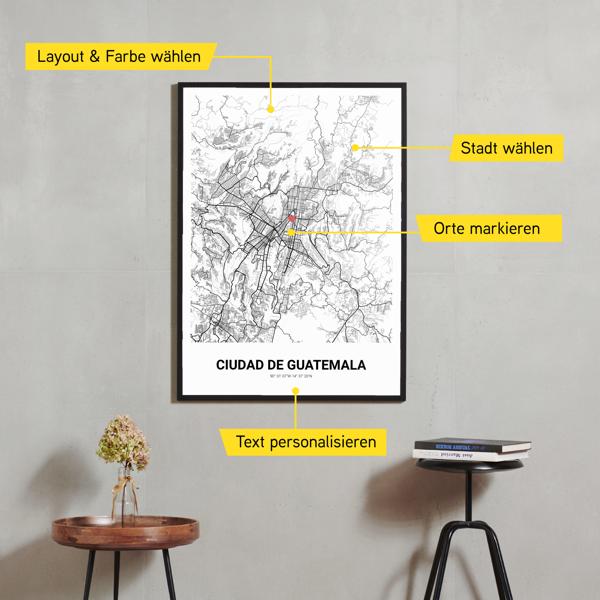 Stadtkarte von Ciudad de Guatemala erstellt auf Cartida
