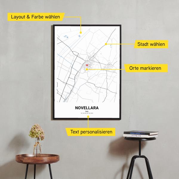 Stadtkarte von Novellara erstellt auf Cartida