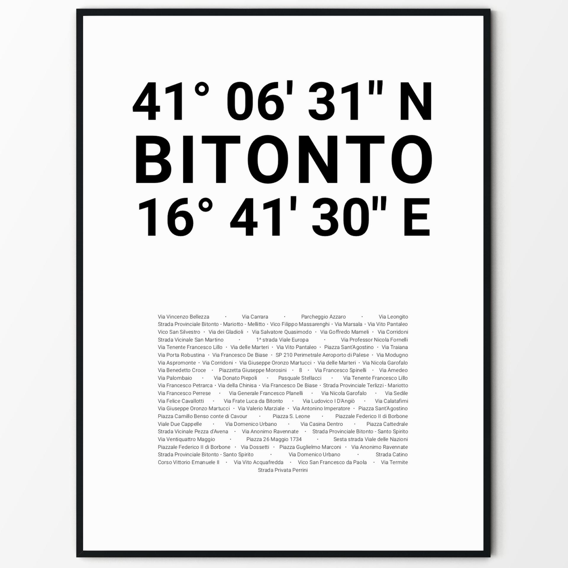 Cartida Dein Koordinatenposter von Bitonto