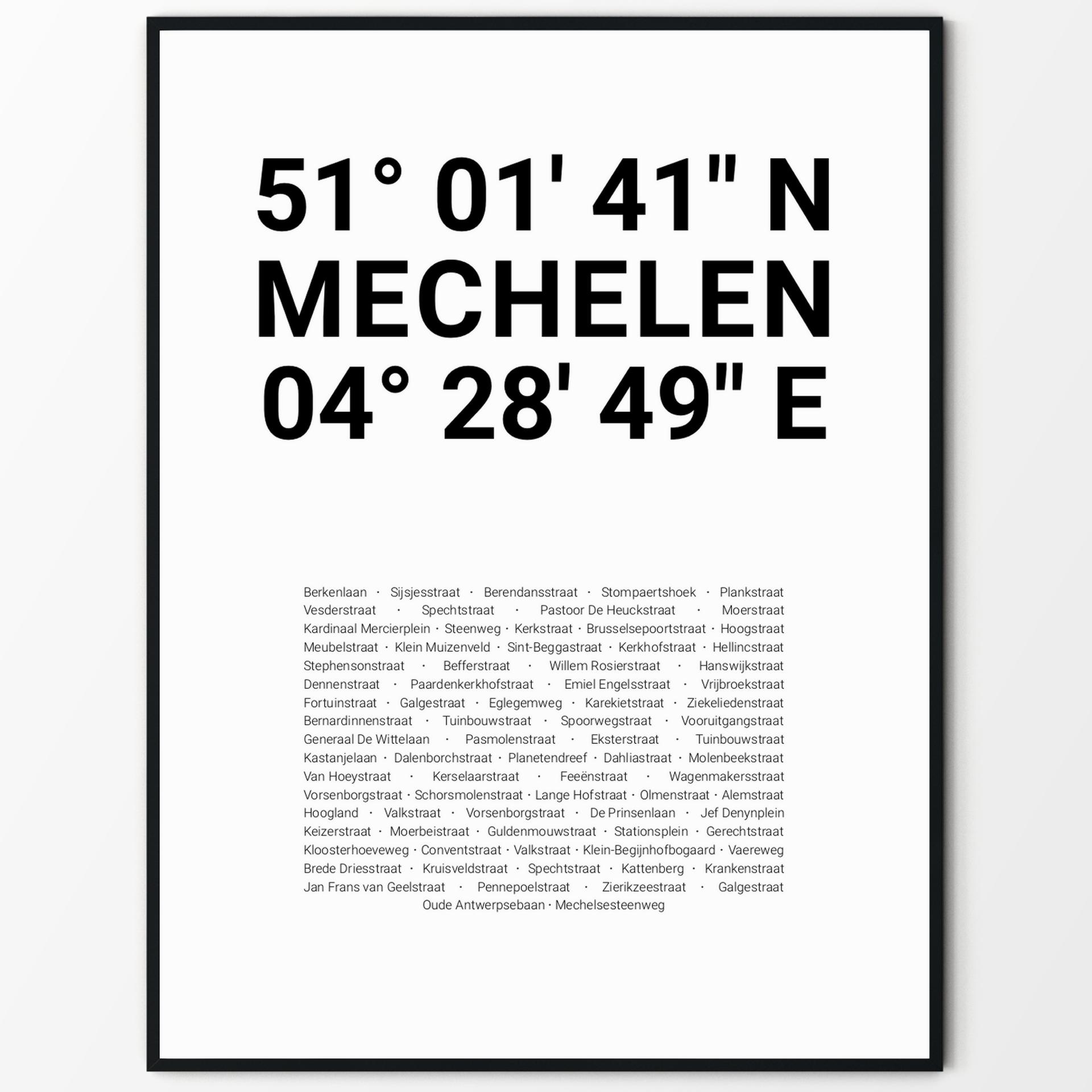 Cartida - Dein Koordinatenposter Von Mechelen