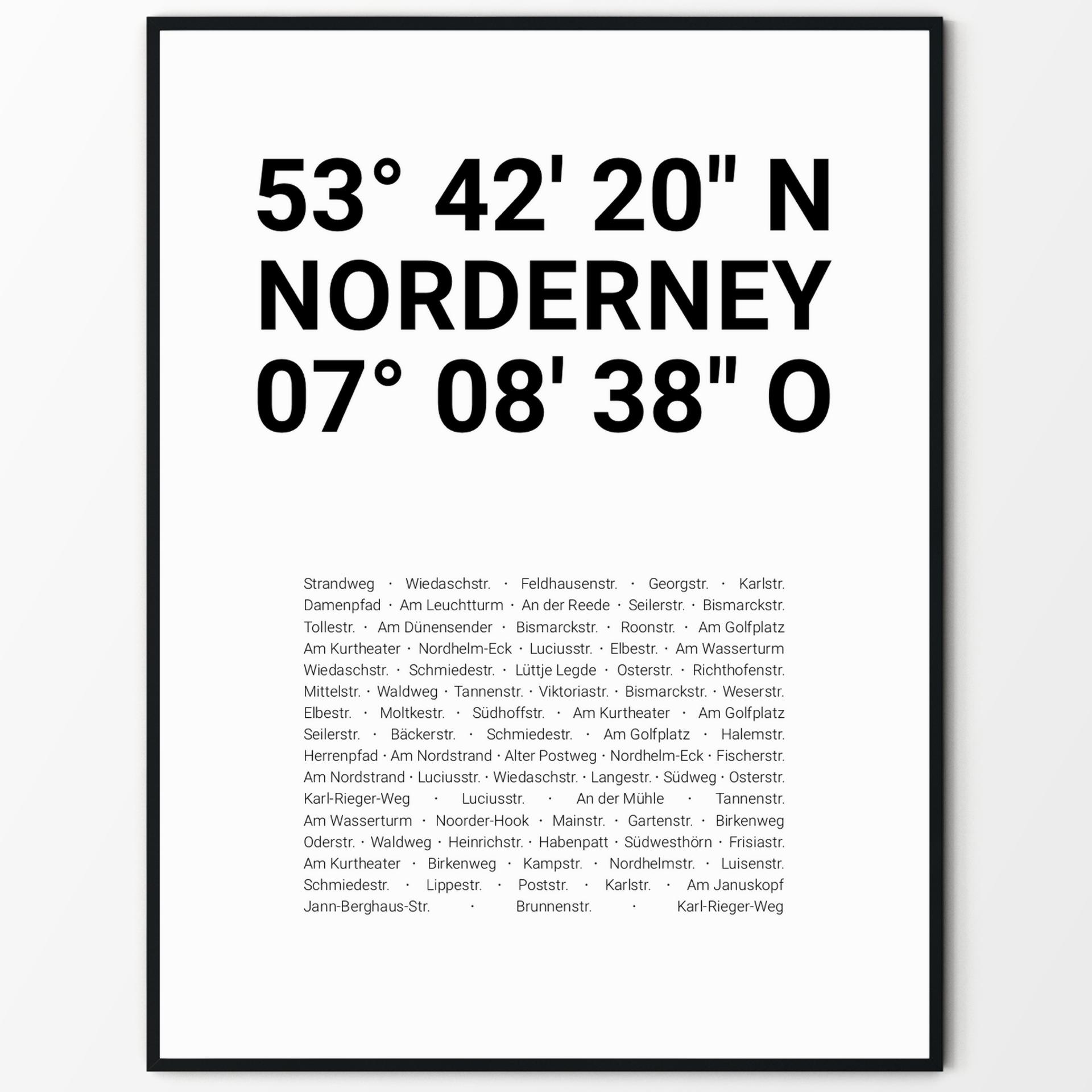 Cartida - Dein Koordinatenposter Von Norderney