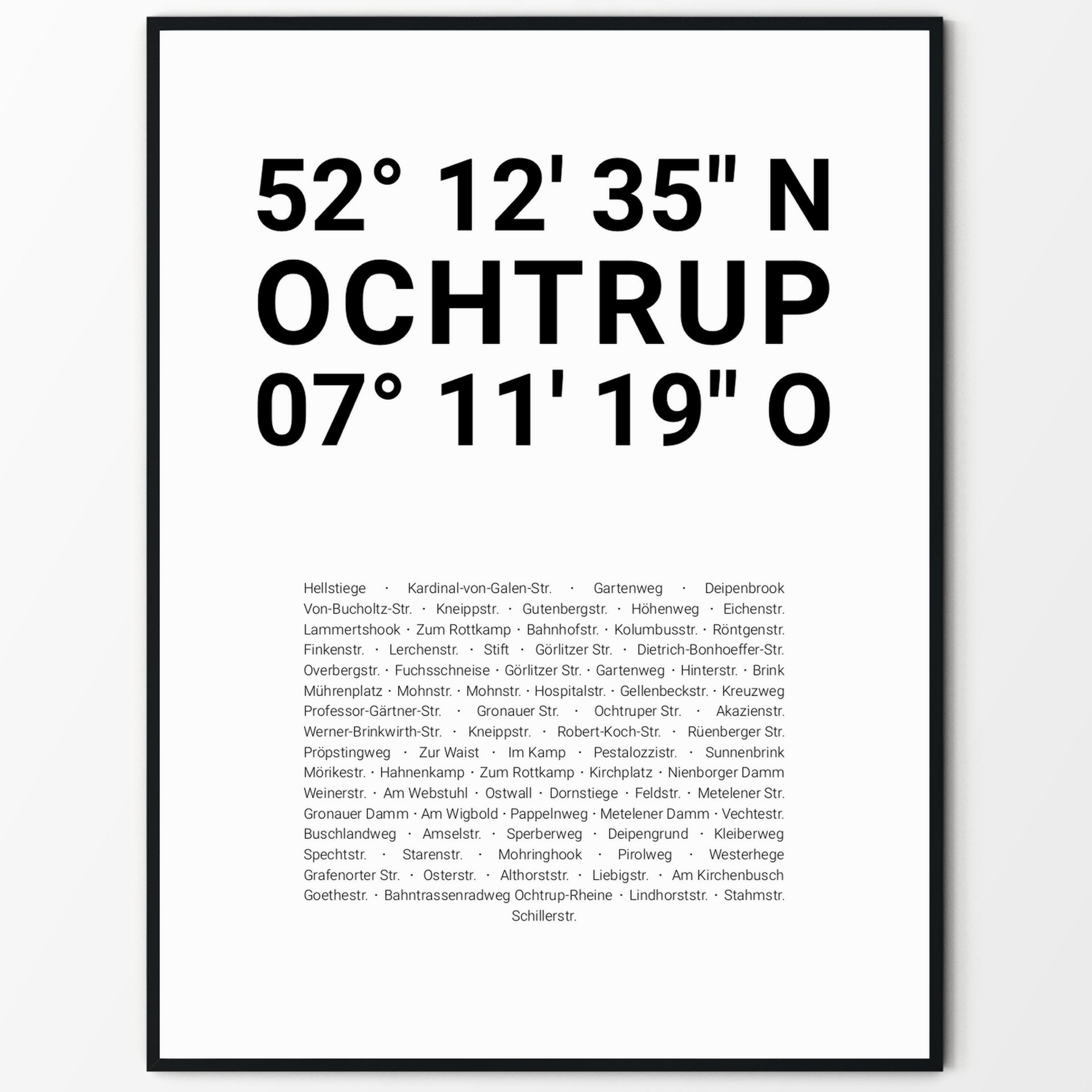 Cartida - Dein Koordinatenposter Von Ochtrup