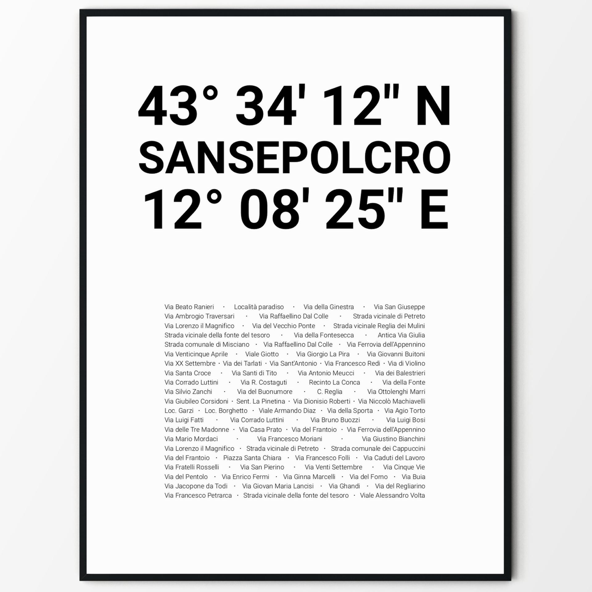 Cartida Dein Koordinatenposter von Sansepolcro